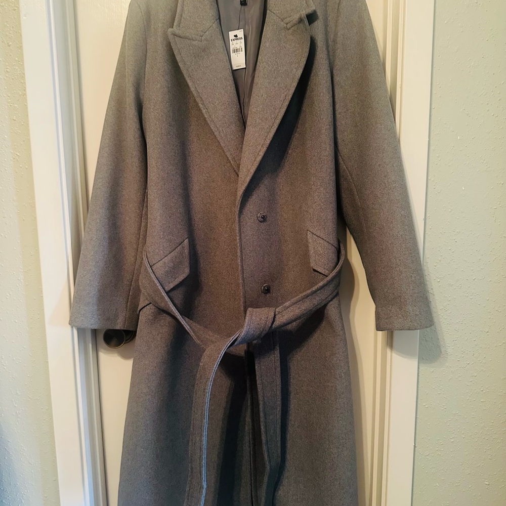 Express Gray Trench Coat for Men